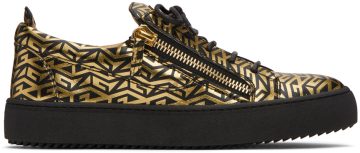 Giuseppe Zanotti Black & Gold Frankie Monogram NERO/ORO (RU20051)