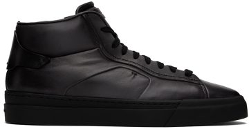 Santoni Black & Gray Filemon High-Top GREY-G62 (MBGT21556NEORGONG62)