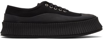 Jil Sander Black Canvas Platform 001 BLACK (JI36513A_14350)