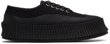 Jil Sander Black Canvas Platform 001 Black (JS36072A_14042)