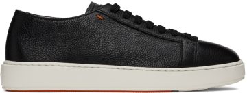 Santoni Black Tumbled Low-Top BLACK (MBCD21430BARCMMDN01)