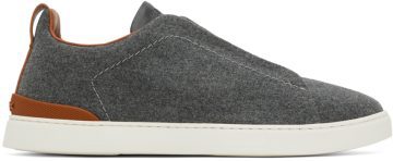ZEGNA Gray & Brown Triple Stitch SGI (LHUTE-S5005Z)