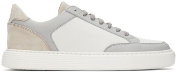 Brunello Cucinelli Grey & White Leather Low CTE49 (MZUBBSJ226)
