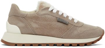 Brunello Cucinelli Grey Suede Low-Top C7597 Elefante (MZAMG2115)