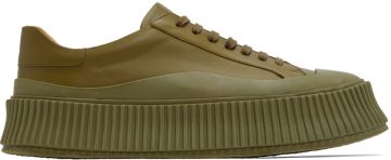 Jil Sander Khaki Agnellato Platform 315 Medium Green (JS32108A_15211)