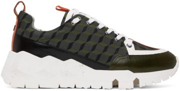 Pierre Hardy Khaki Planet Street Life GRAIN CALF-NYLON CUB (QX02_PL)