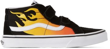 Vans Kids Black & Yellow Hot Flame Sk8-Mid Reissue V Big Kids HOT FLAME (J VN0A4UI599C)