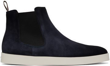 Santoni Navy Bulkhead Chelsea Boots BLUE-U60 (MGAI17833PANEGEXU60)