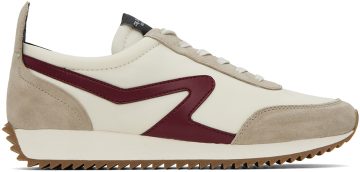 rag & bone Off-White & Burgundy Retro Runner BIRCH (MGF22FF001PU1)
