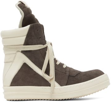 Rick Owens Off-White & Gray Geobasket 3411 Dust/Milk (RP02B6894 LCC)