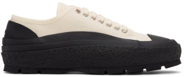 Jil Sander Off-White Canvas Low-Top 105 ANTIQUE WHITE (JI37520A_14351)