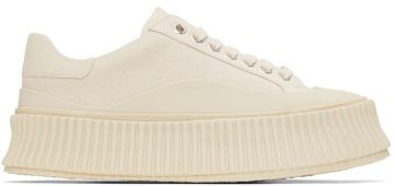 Jil Sander Off-White Canvas Platform 109 Ivory (JS32108B_14180)