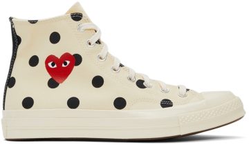 Comme des Garçons Play Off-White Converse Edition Polka Dot High White (K115)