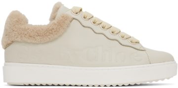 See by Chloé Off-White Leather & Shearling Essie 101-Natural (SB35191A 15380)