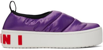 Marni Purple Puffed Nylon Slip-On Low 00C48 Violet (SNZW011103 P4345)