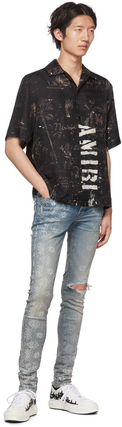 AMIRI White & Black Stars Court Low-Top WHITE / BLACK (PF22MFS014-111)