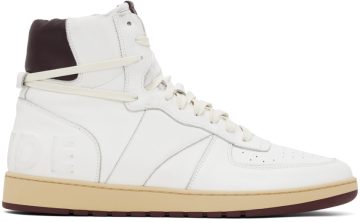 Rhude White & Burgundy Rhecess-Sky Hi WHITE/MAROON (RHFW22FO06489500)