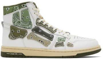 AMIRI White & Green Bandana Skel Hi WHITE / OLIVE (PF22MFS032-790)