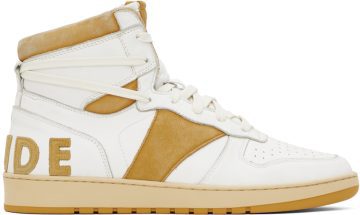 Rhude White & Yellow Rhecess-Sky Hi WHITE/MUSTARD (RHFW22FO04489660)