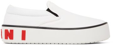 Marni White Canvas Slip-on 00W01 LILY WHITE (SNZU009603 P3571)