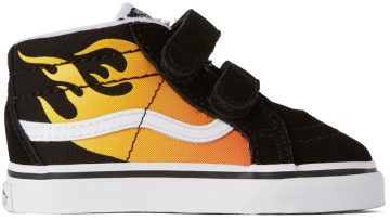 Vans Baby Black & Yellow Hot Flame Sk8-Mid Reissue V FLAMEBLK (T VN0A5DXD99C)