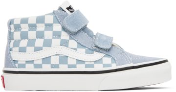 Vans Kids Blue & White Sk8-Mid Reissue V Little Kids Color Theory Checker (VN0A38HHBD2)