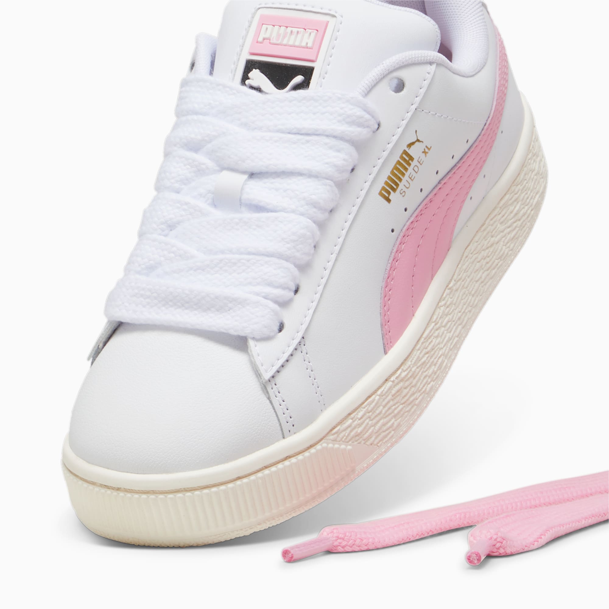 Puma Suede XL leren uniseks Wit/Roze (397255-05)