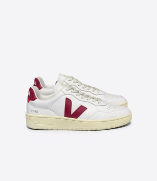 Veja V-90 LEATHER WHITE MARSALA (VD2003657A)