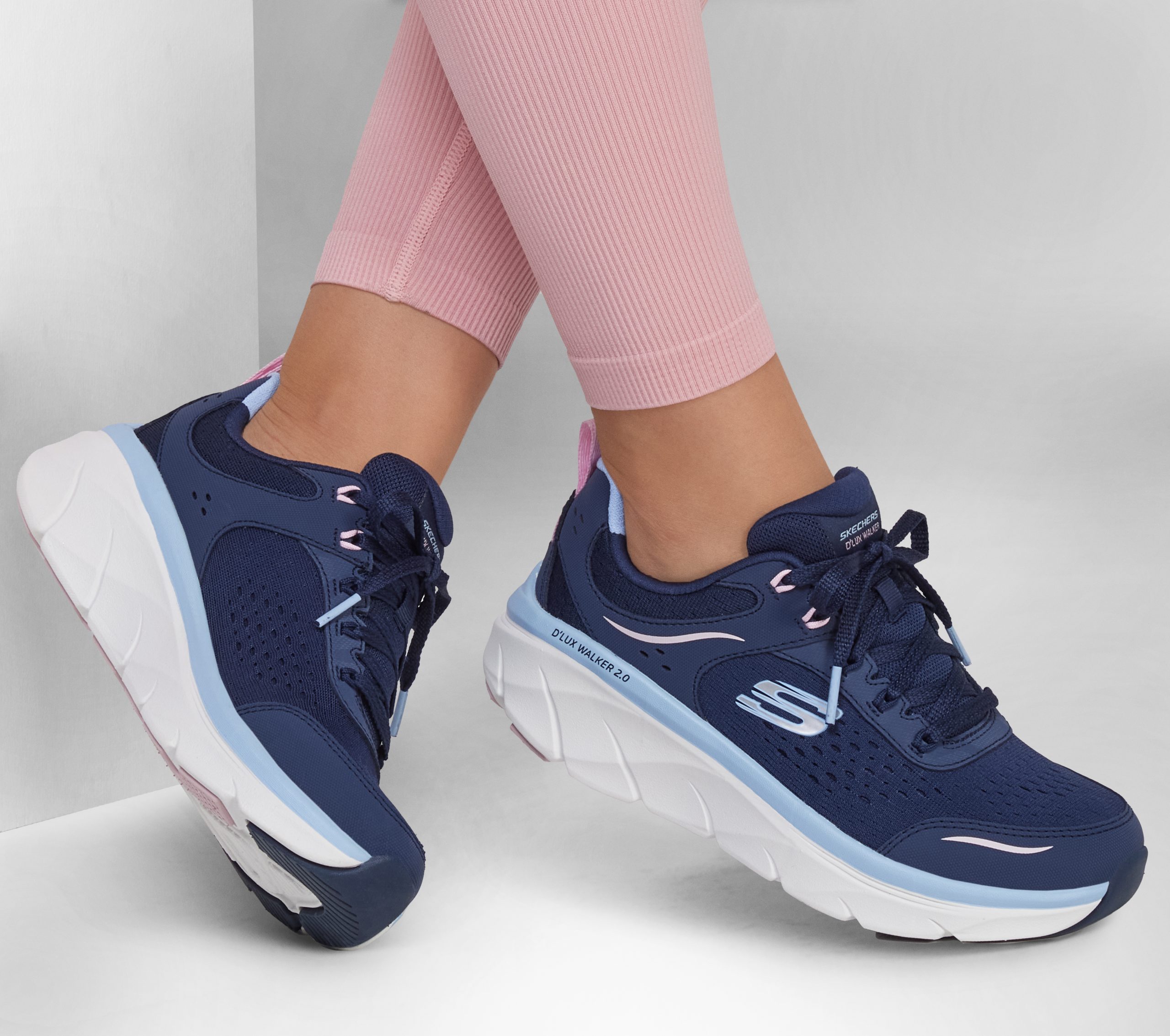 Skechers Relaxed Fit: D’Lux Walker 2.0 – Daisy Doll – Marine / Roze (150093-NVPK)