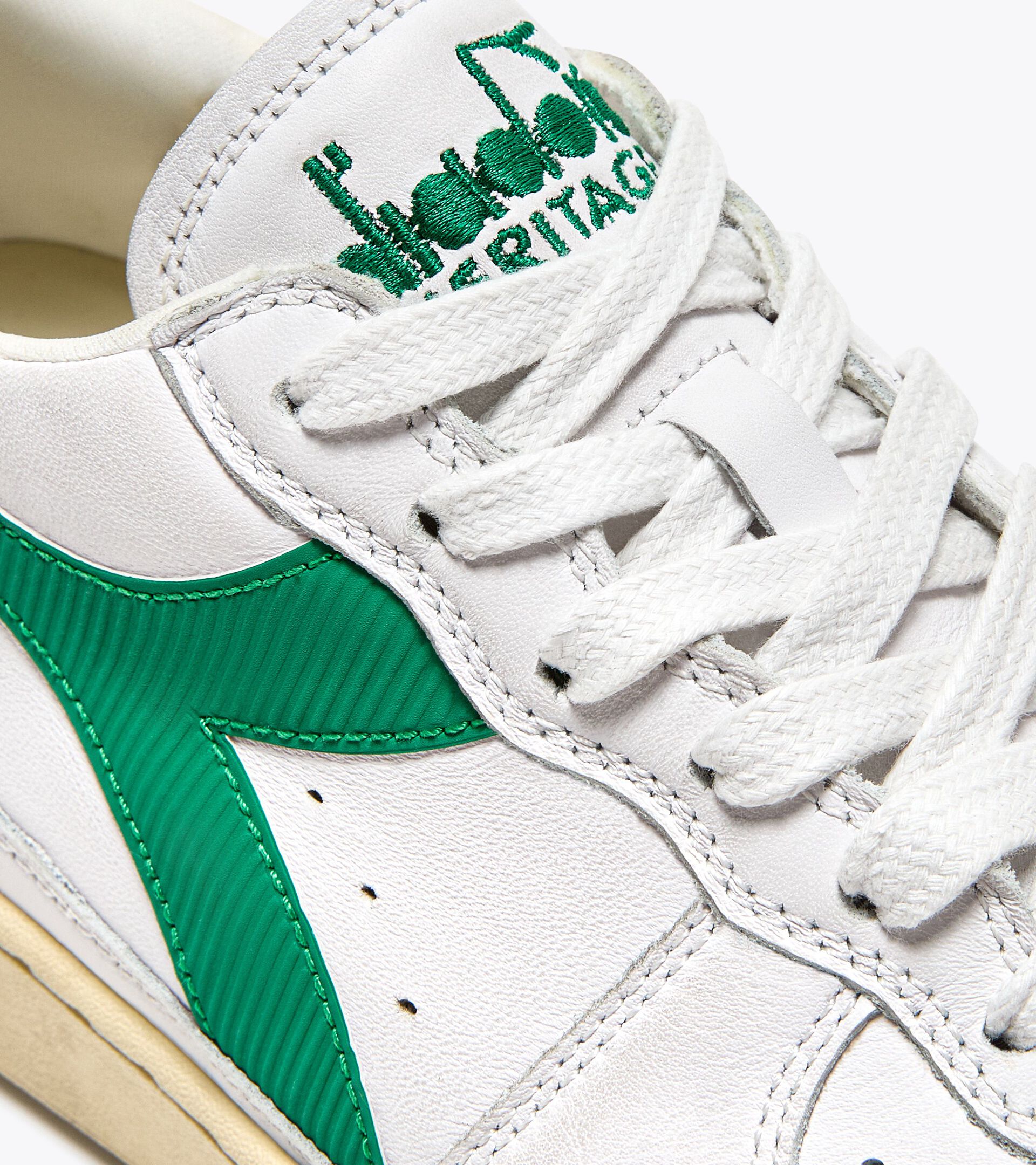 Diadora Mi Basket Low Used White / Verdant Green (201.181233_C6834)