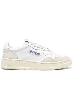 Autry Medalist Leather Low White Beige Suede (Women’s) (AULW-LS33)