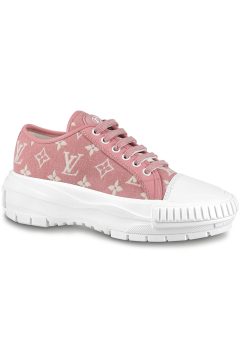 Louis Vuitton Squad Low Monogram Denim Rose Clair Pink White (Women’s) (1A9S0M)