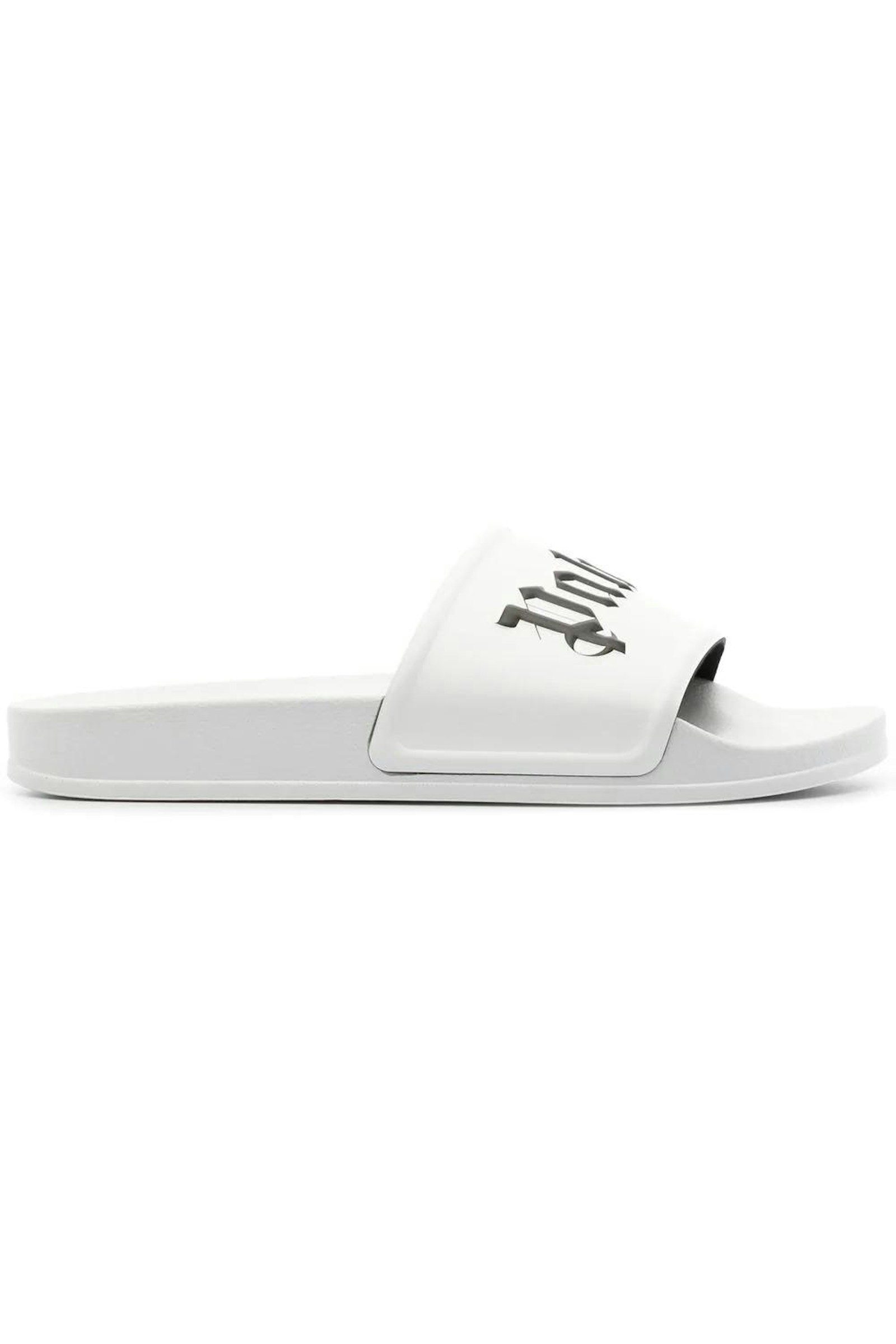Palm Angels Logo Slide White Black (pmic001c99pla0010110)