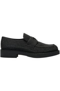 Prada Chocolate 35mm Crystal Loafer Black Satin (2DE135_2AWL_F0002)
