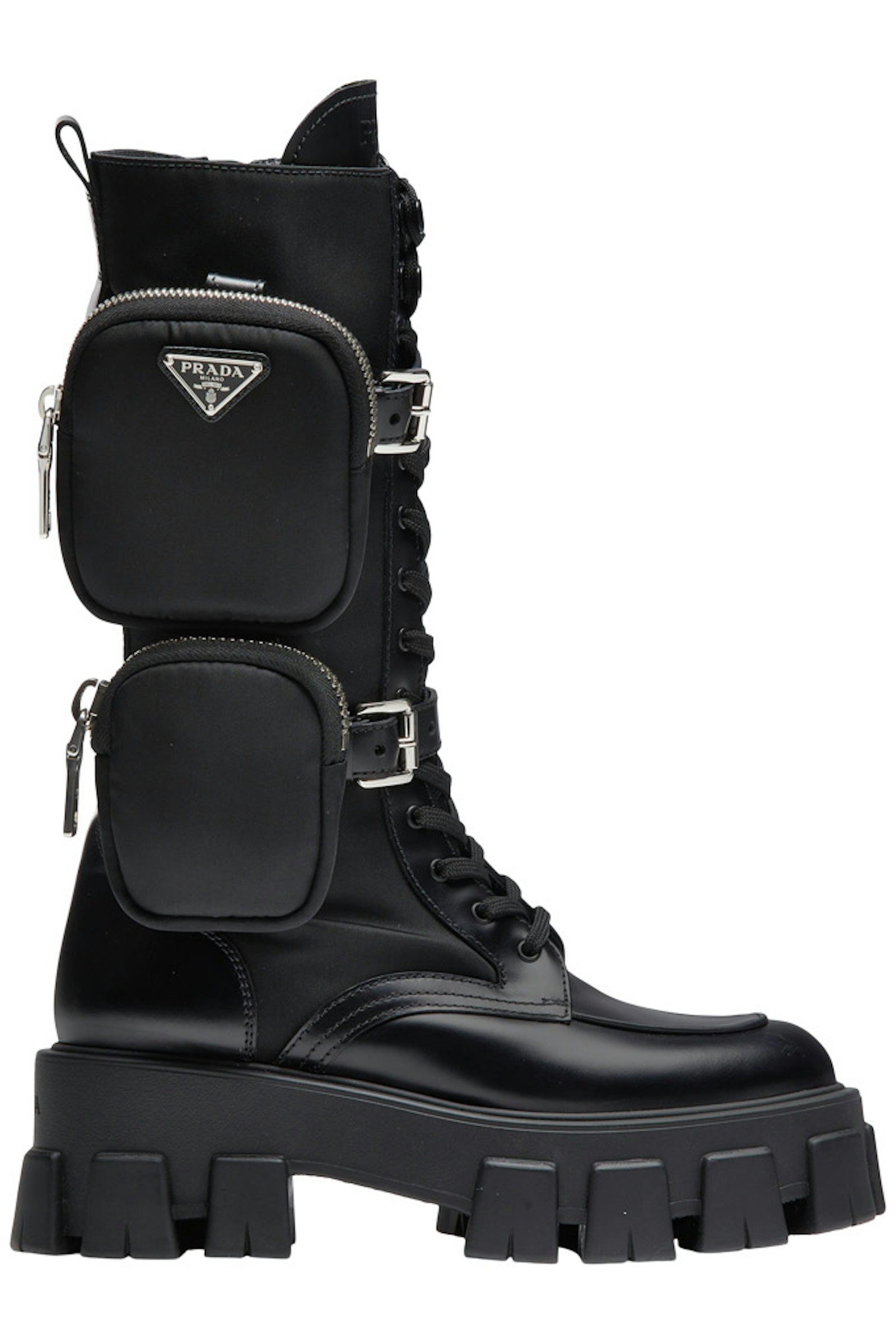 Prada Monolith 55mm Pouch Tall Boots Black Leather (1W257M_3LJS_F0002_F_B055 / 1W257M_3LFR_F0002_F_B055 / 1W257M_3L09_F0002_F_B055)