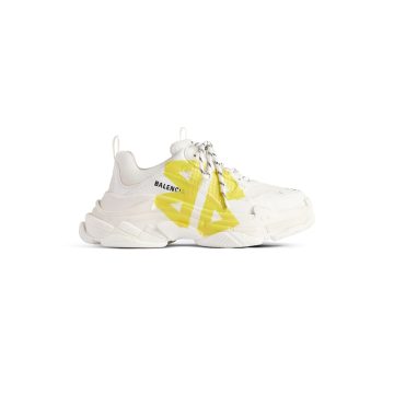 Balenciaga Women’s Triple S Tape Type Sneaker In White / Yellow White / Yellow (524039WTRST9070)