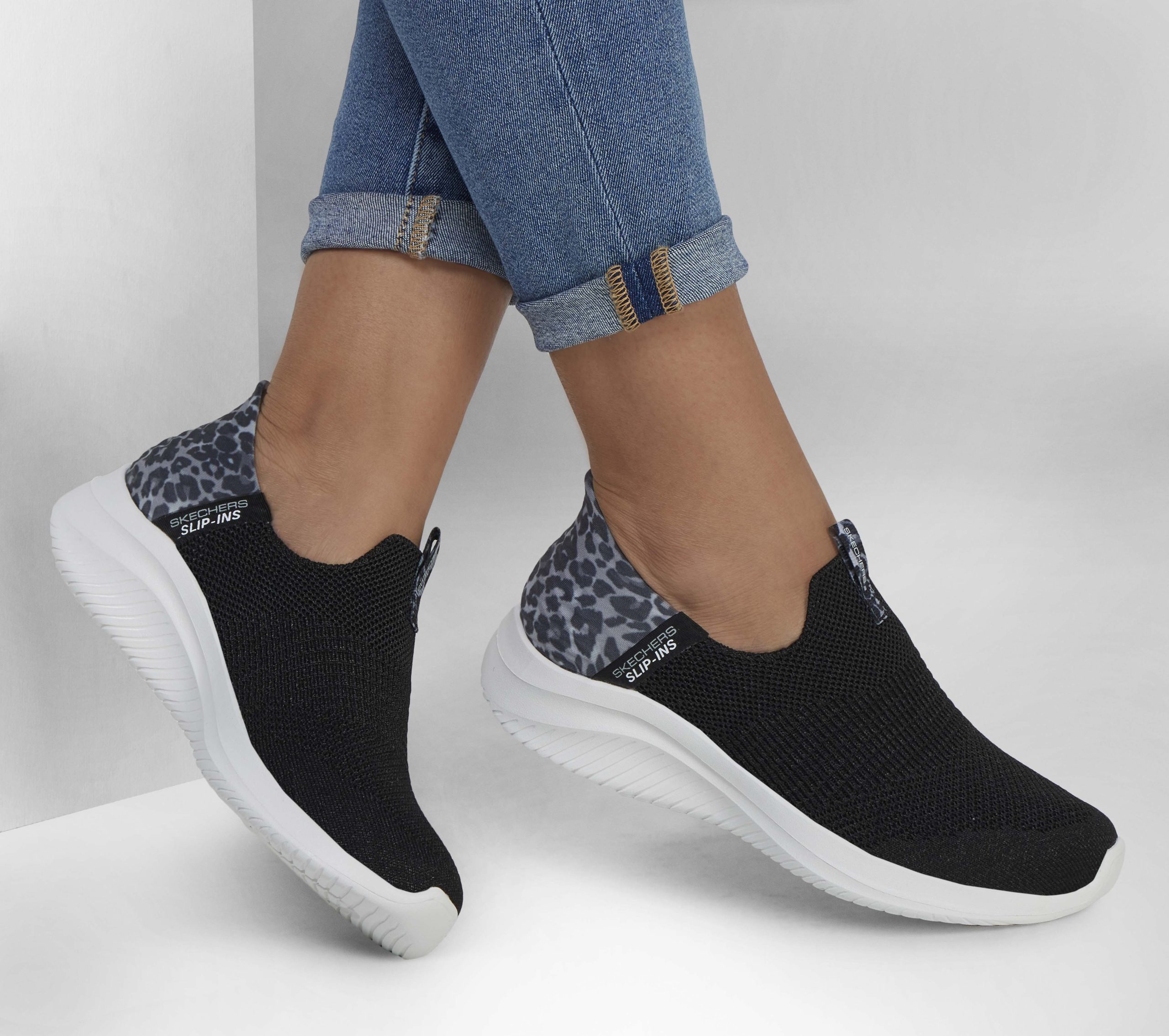 Skechers Skechers Slip-Ins: Ultra Flex 3.0 – Natural Step – Zwart / Luipaard (149712-BKLD)