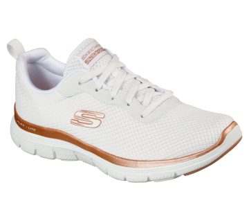 Skechers Flex Appeal 4.0 – Brilliant View – Wit / Roos Goud (149303-WTRG)