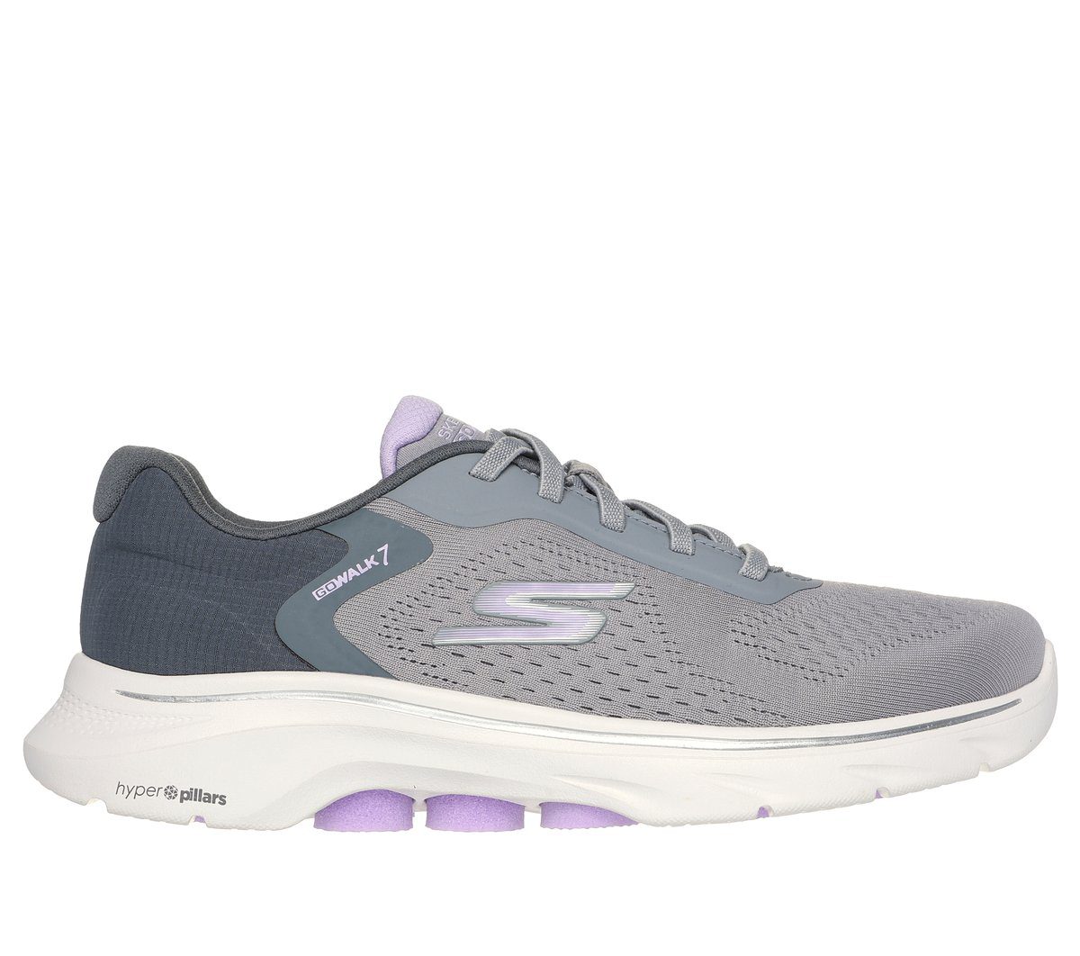 Skechers GO WALK 7 – Cosmic Waves – Grijs / Lavendel (125215-GYLV)