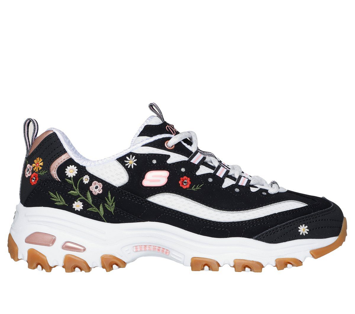 Skechers D’Lites – Spring Bloom – Zwart / Wit (150553-BKW)