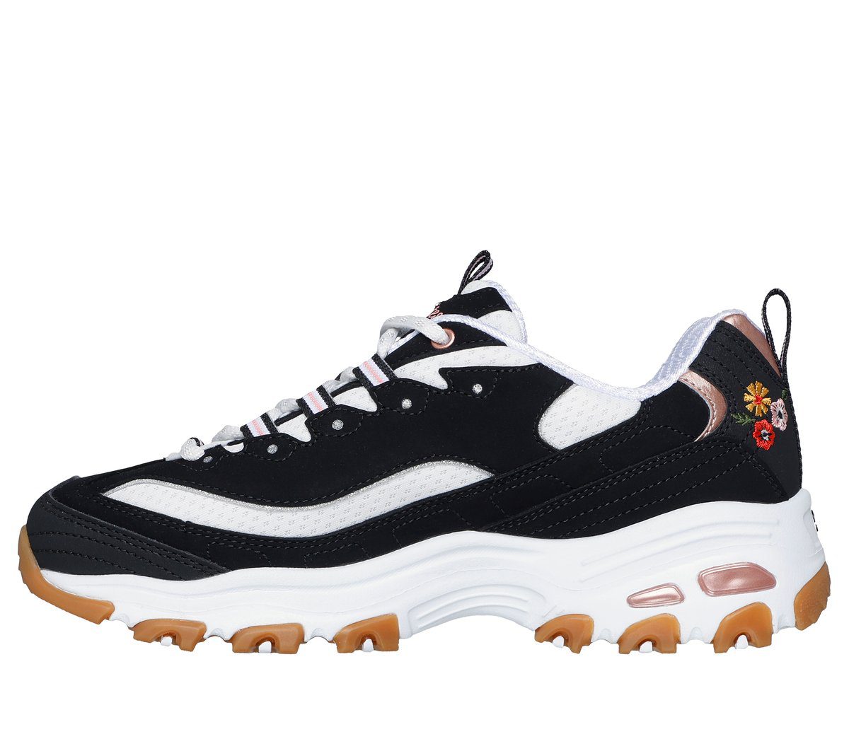 Skechers D’Lites – Spring Bloom – Zwart / Wit (150553-BKW)