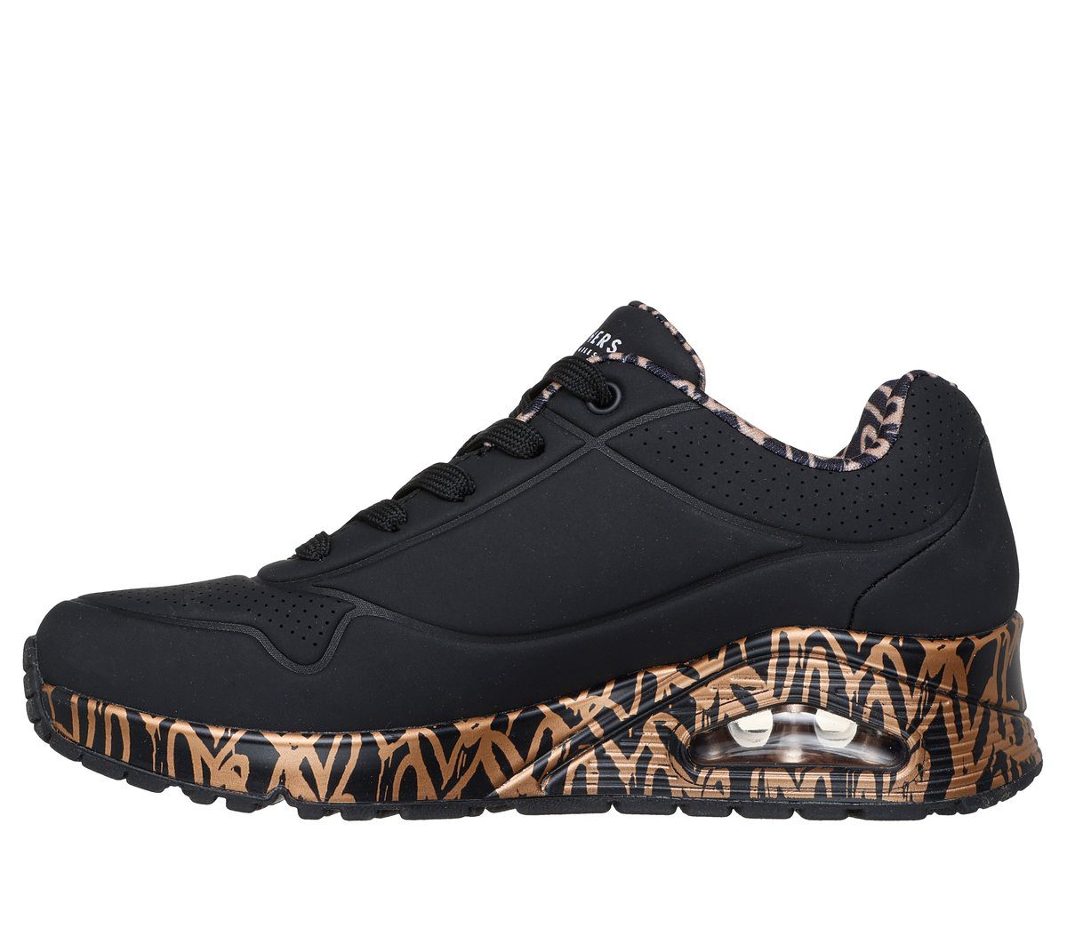 Skechers Skechers x JGoldcrown: Uno – Loving Love – Zwart / Roos Goud (155506-BKRG)