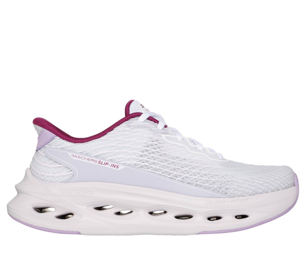 Skechers Skechers Slip-ins: Max Cushioning Glide-Step – Sapphire – Wit / Lavendel (129404-WLV)