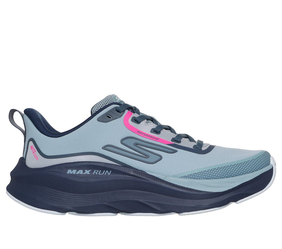 Skechers Waterproof: Max Cushioning Max Run – Vorteza – Leigrijs (129203-SLT)