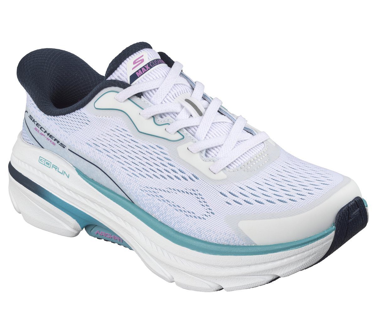 Skechers Skechers Slip-ins: Max Cushioning Arch Fit 2.0 – Azusah – Wit / Aqua (128965-WAQ)
