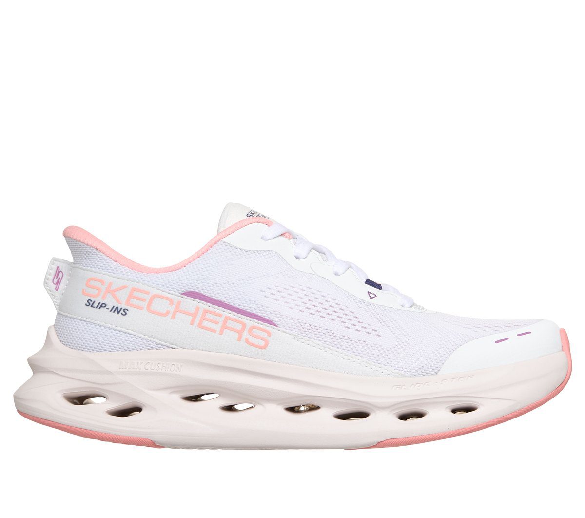 Skechers Skechers Slip-ins: Max Cushioning Glide-Step – Wit / Roze (129400-WPK)