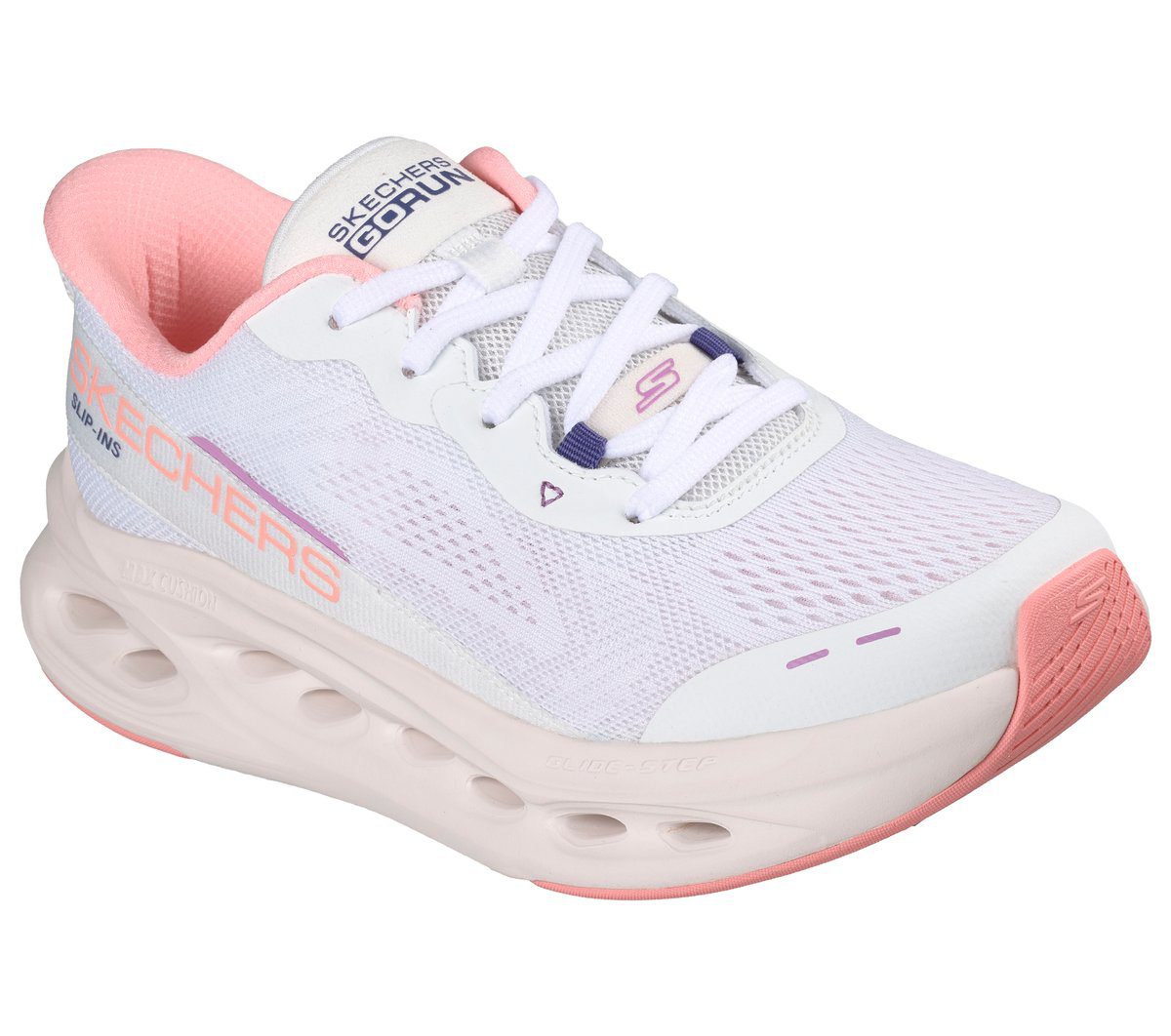 Skechers Skechers Slip-ins: Max Cushioning Glide-Step – Wit / Roze (129400-WPK)
