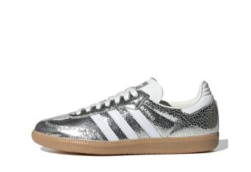 adidas Samba OG Silver Metallic Cracked Leather (JR0035)